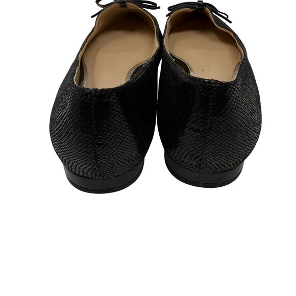 White House Black Market Flats Womens Size 8 Black Pointed Toe Jenn Faux Leather - Picture 6 of 7